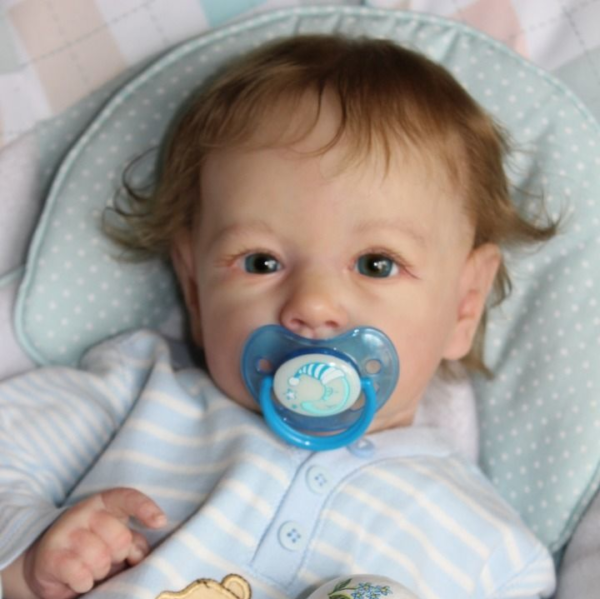 [Kids Gift Idea Special Offer] 20" Johnson Truly Silicone Toddler Reborn Baby Doll Boy with "Heartbeat" and Coos