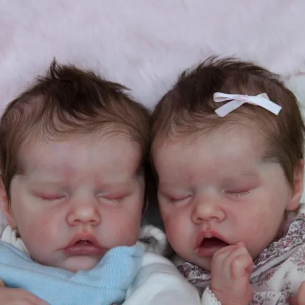 17'' Real Lifelike Twins Boy and Girl Debbie and Deborah Sleeping Reborn Baby Doll, Reborn Child Newborn Baby Dolls Roleplay - Image 2