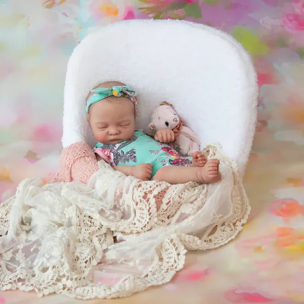 Heartbeat 💗& Coos 🔊Handmade Baby Doll Girl Mae 20'' Realistic Soft Silicone Vinyl Reborn Asleep Baby Doll Set,Gift for Kids