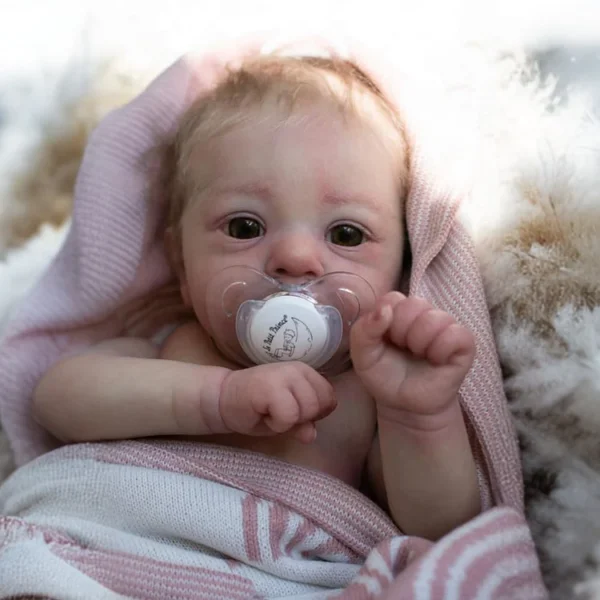 [Heartbeat💖 & Sound🔊] 18" Lifelike Reborn Baby Girl Tardefa Has Realistic Skin Blue Eyes and Brown Hair