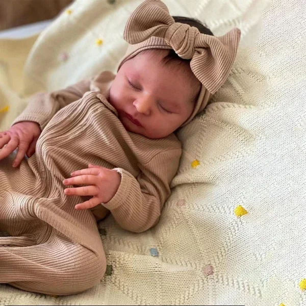 20" Reborn Asleep Baby Girl Simuni Real Lifelike Silicone Vinyl Body Reborn Doll, Looks Really Cute - Image 2