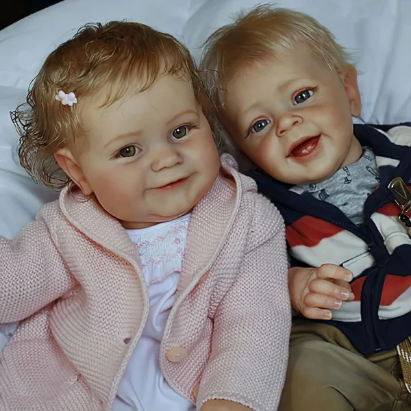 [New Series]20" Super Lovely Lifelike Handmade Cloth Smile Reborn Toddler Baby Twins Boys and Girls Wartter & Maiya - Image 2
