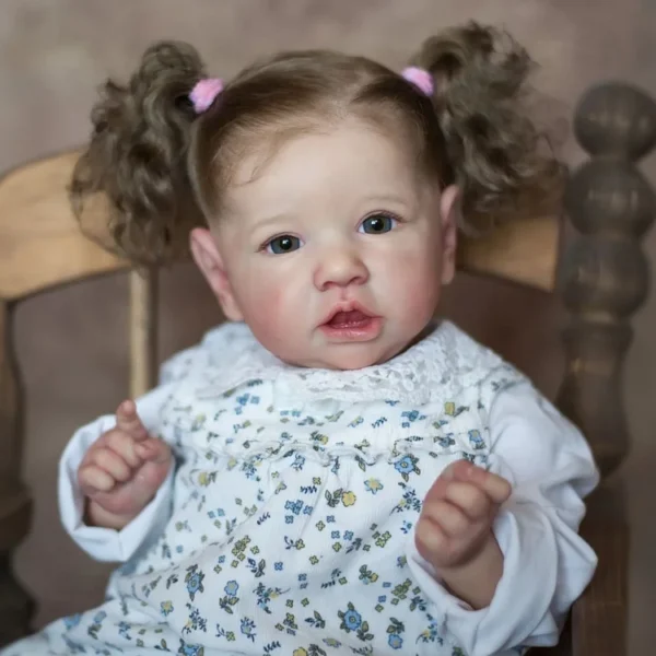 20" Truly Reborn Baby Girl Eorn Open Eyes Toy Doll with Brown Hair with Heartbeat💖 & Sound