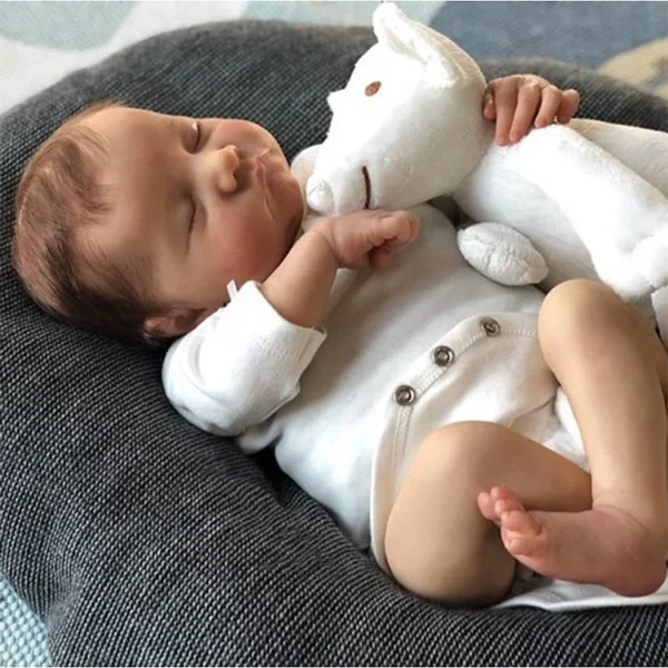 [Heartbeat & Coos] 20'' Real Lifelike Cylar Soft Sleeping Weighted Silicone Reborn Boy Newborn Baby Dolls - Image 2