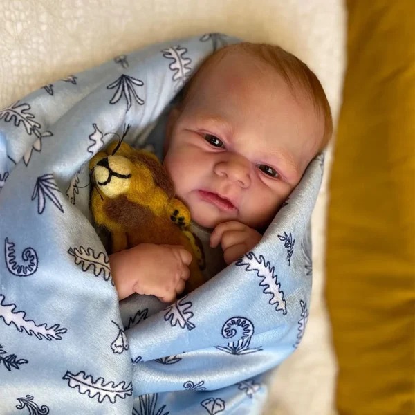 [Heartbeat💖 & Sound🔊] 17.5" Real Lifelike Boy Reborn Baby Doll Slanga with Painted Hair