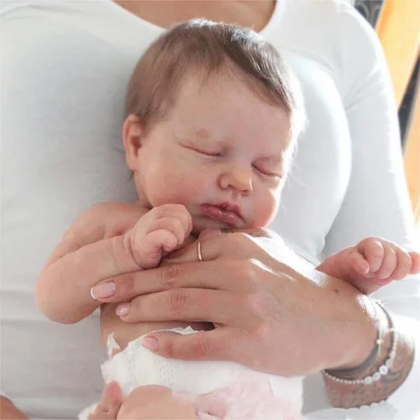 20" Realistic Reborn Newborn Chubby Cheek Face Baby Doll Girl Camille with Silicone Vinyl Washable Body for Pleased Bathing