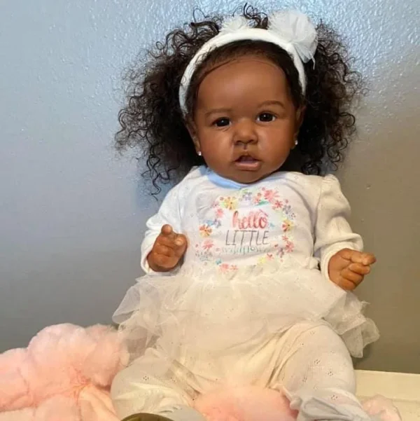 20'' Diaz Black African American Reborn Baby Doll Toddlers Girl with Clothes
