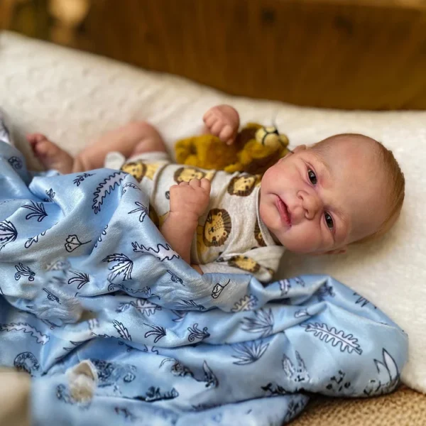 [Heartbeat💖 & Sound🔊] 17.5" Real Lifelike Boy Reborn Baby Doll Slanga with Painted Hair - Image 2