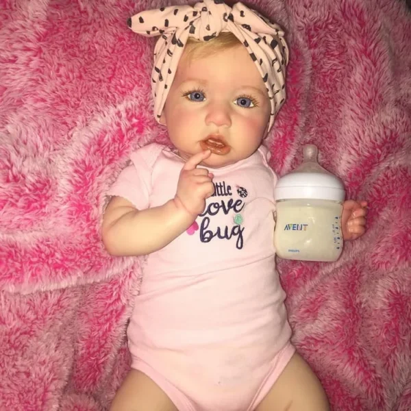 [Realistic Handmade Gifts] 20'' Touch Real Reborn Toddler Baby Doll Girl Blanco with Heartbeat and Sound