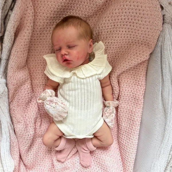 [Heartbeat💖 & Sound🔊] 17" Look Real Lifelike Newborn Silicone Vinyl Sleeping Reborn Baby Doll Girl Rinlime
