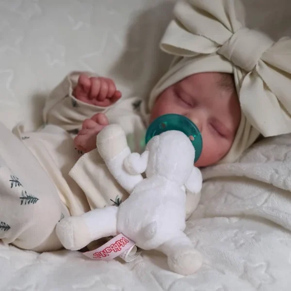 Eyes can Opened & Closed-Super Lovely 17'' Lifelike Realistic Girl Doll Named Caroline Newborn Reborn Baby Doll,With Pacifier and Bottle - Image 2