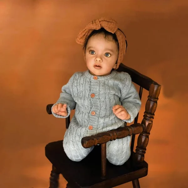 [New Series 2024] 20'' Super Lovely Girl Named Webla African American Cloth Body Reborn Baby Doll,Best Kids Gift