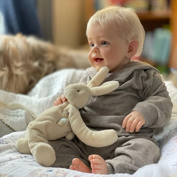20" Reborn Boy Caleb with Teeth, Handmade Simulation Reborn Cloth Body Baby Doll Set,Best Kids Gifts 2024
