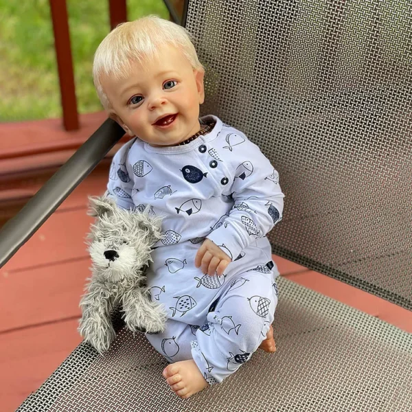 20" Lifelike Blue Eyes Handmade Weighted Cloth Reborn Baby Boy Toddler Doll Toy With Blond Hair Sader - Image 2