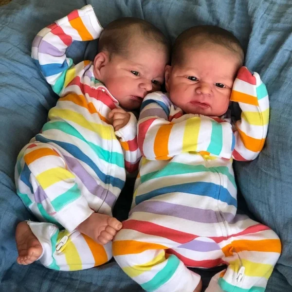 17.5" Real Lifelike Boys Soft Touch Adorably Reborn Newborn Baby Twin Doll Willis and Tim