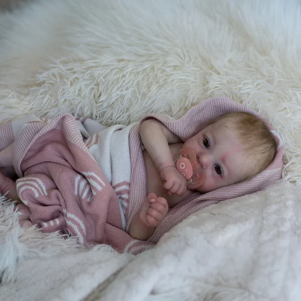 [Heartbeat💖 & Sound🔊] 18" Lifelike Reborn Baby Girl Tardefa Has Realistic Skin Blue Eyes and Brown Hair - Image 2