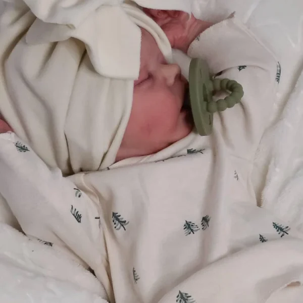 Eyes can Opened & Closed-Super Lovely 17'' Lifelike Realistic Girl Doll Named Caroline Newborn Reborn Baby Doll,With Pacifier and Bottle