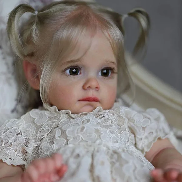 17" Realistic Toddler Reborn Baby Girl, Reborn Collectible Baby Doll Nathalia Has Coos and "Heartbeat" - Image 2