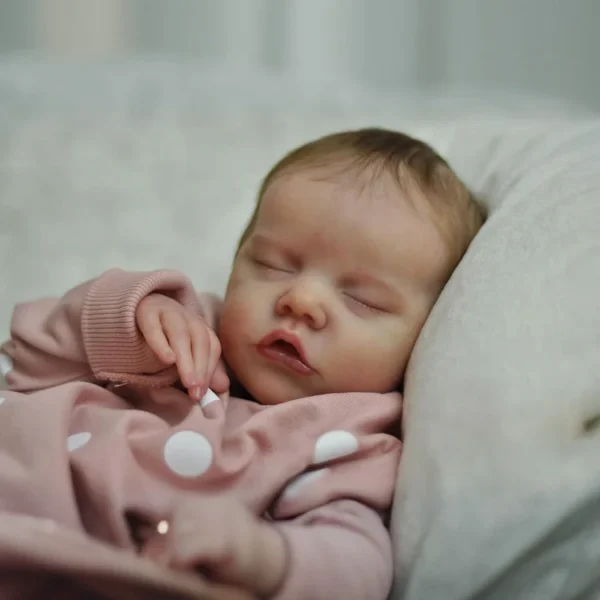 [Heartbeat💖 & Sound🔊] 17" Newborn Mouth Open Silicone Vinyl Sleeping Reborn Baby Doll Girl Enera